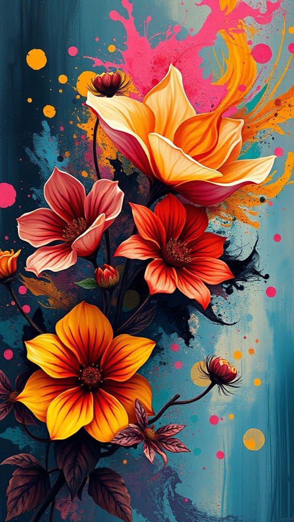 Surreal Blooms of Life in Vibrant Expressionism
