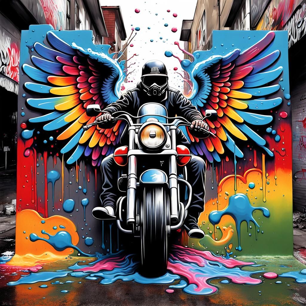Hells Angels Graffiti Art in Splash Style