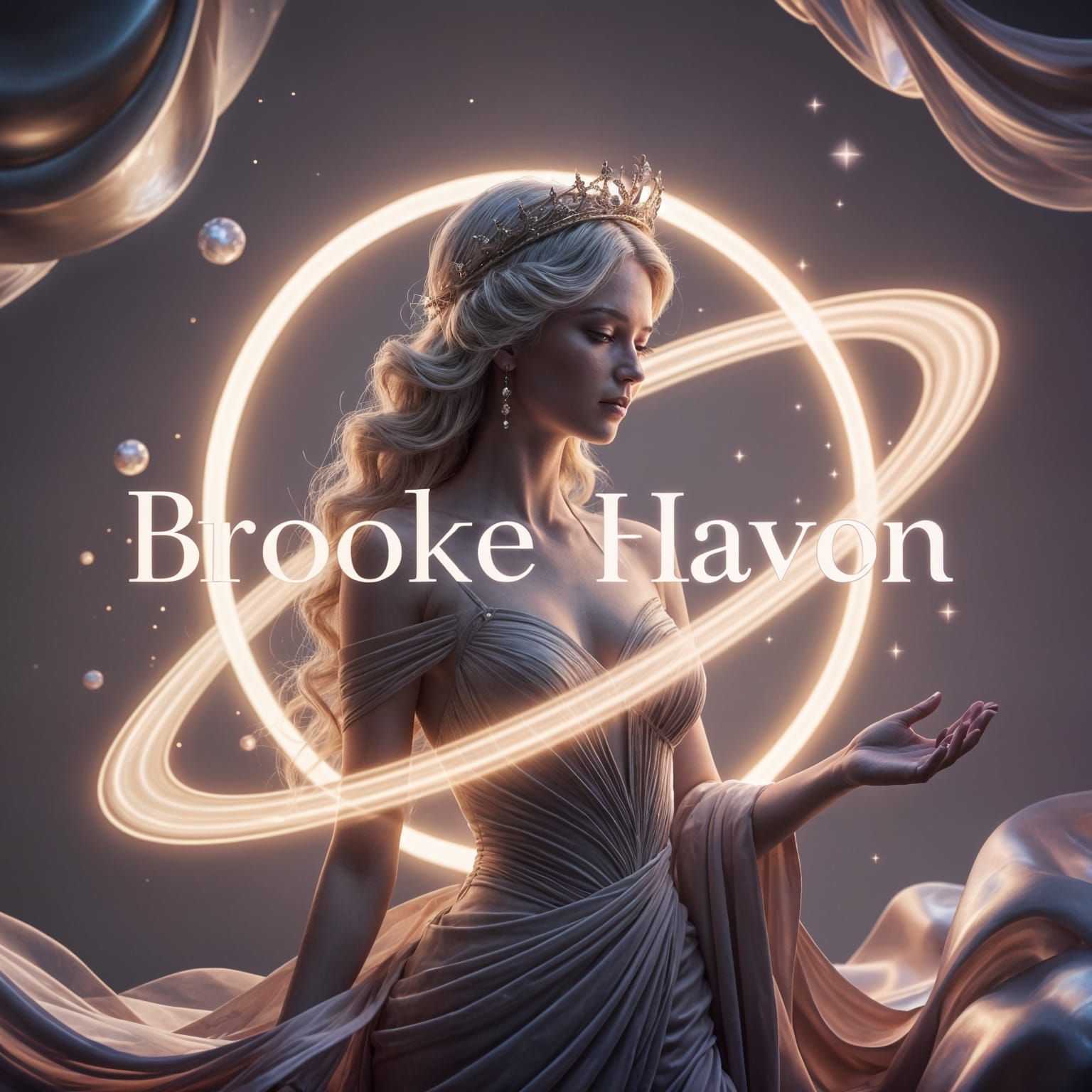 Elegant 3D Venus Logo with Celestial Elements