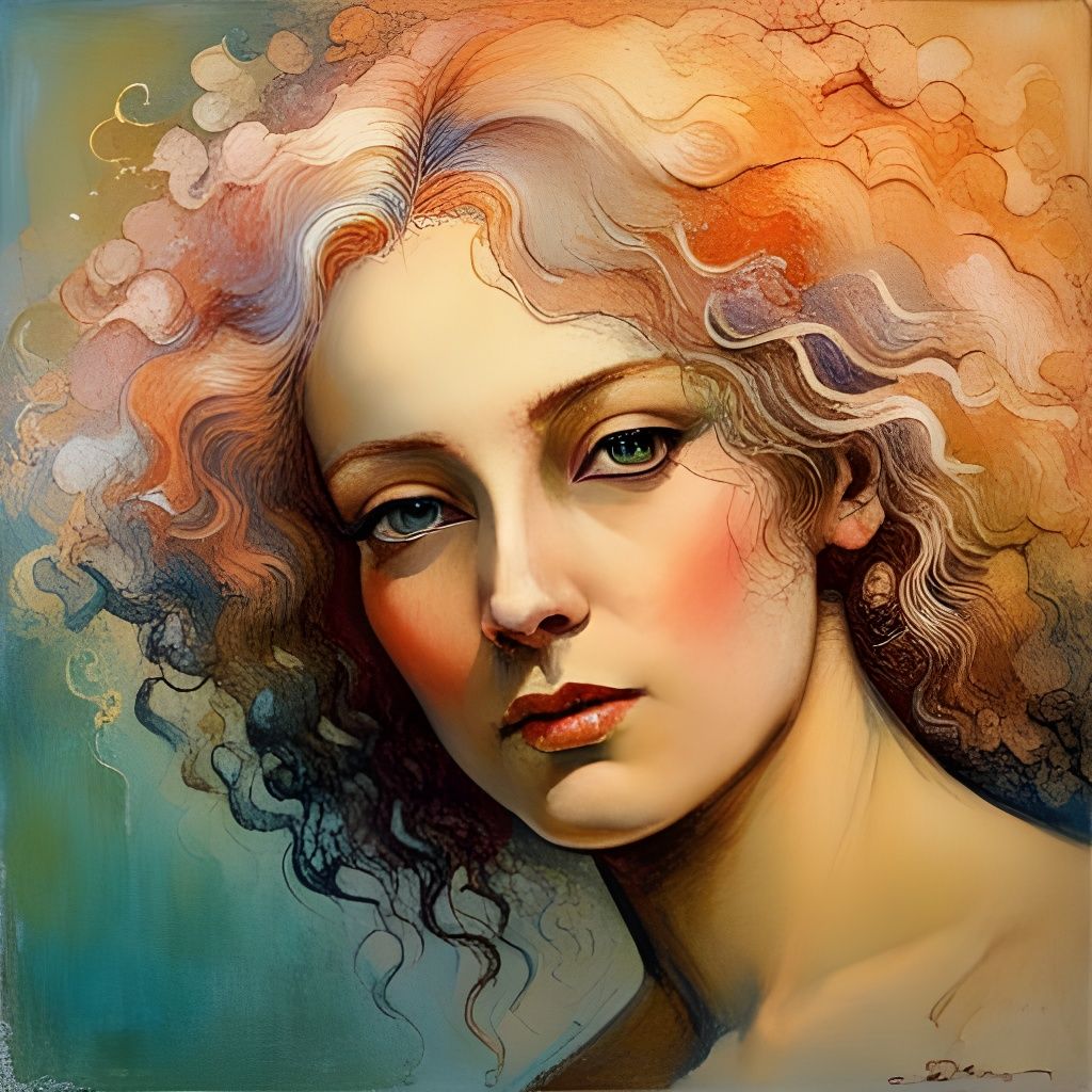 Mystical Portrait in Visionary Art Style