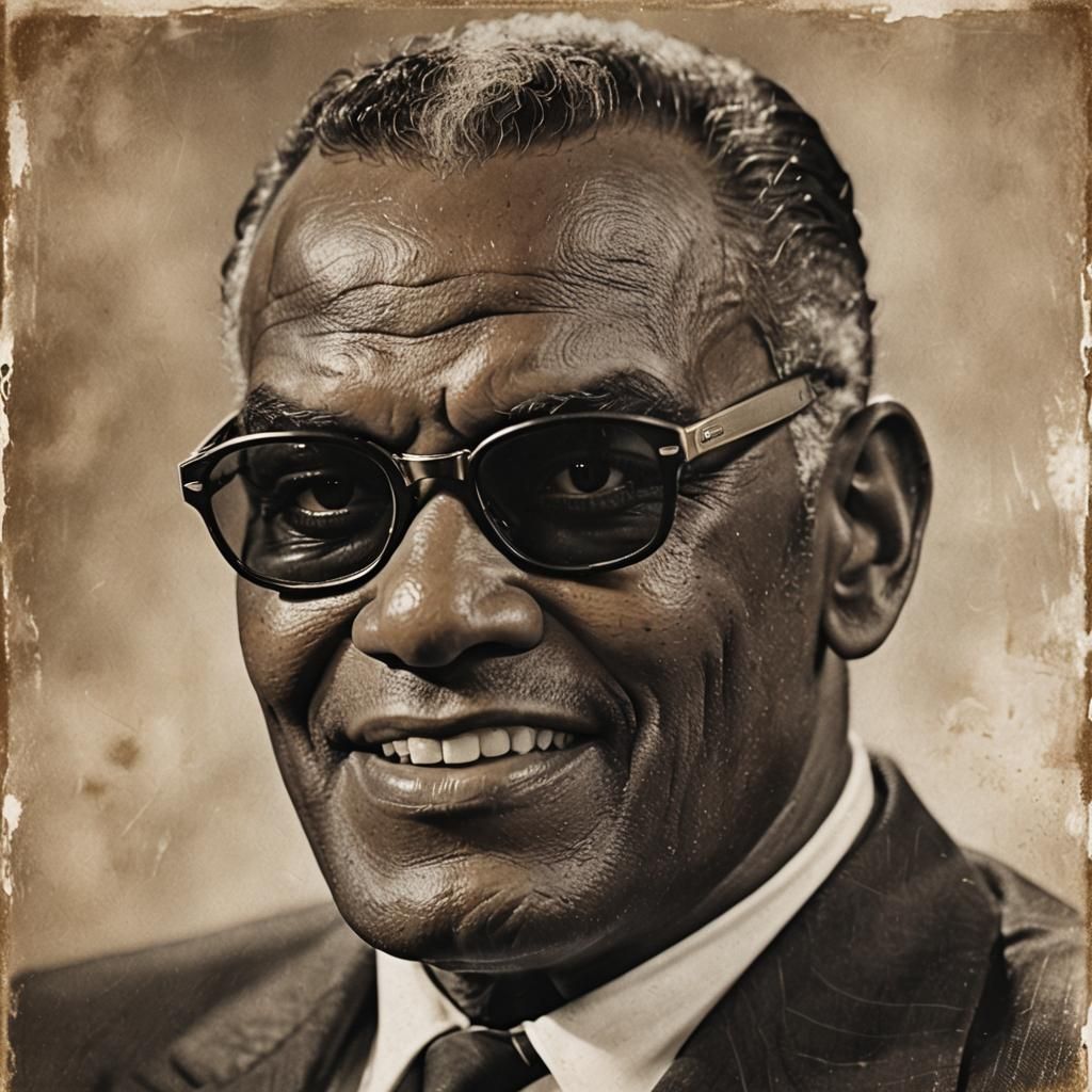 Ray Charles Portrait: Wisdom in Sepia Tone
