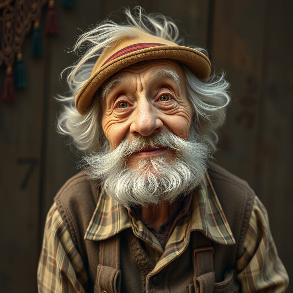 Whimsical Old Man Portrait