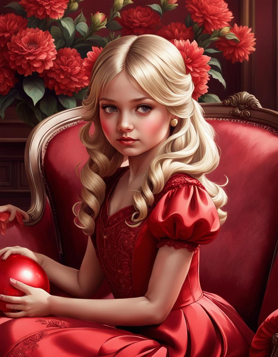 A beautiful little blonde girl