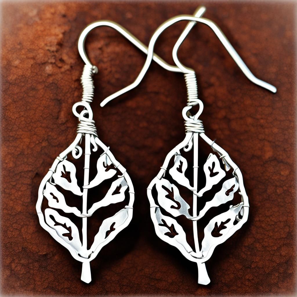 Autumn Oak Leaf Earrings in Anime Style