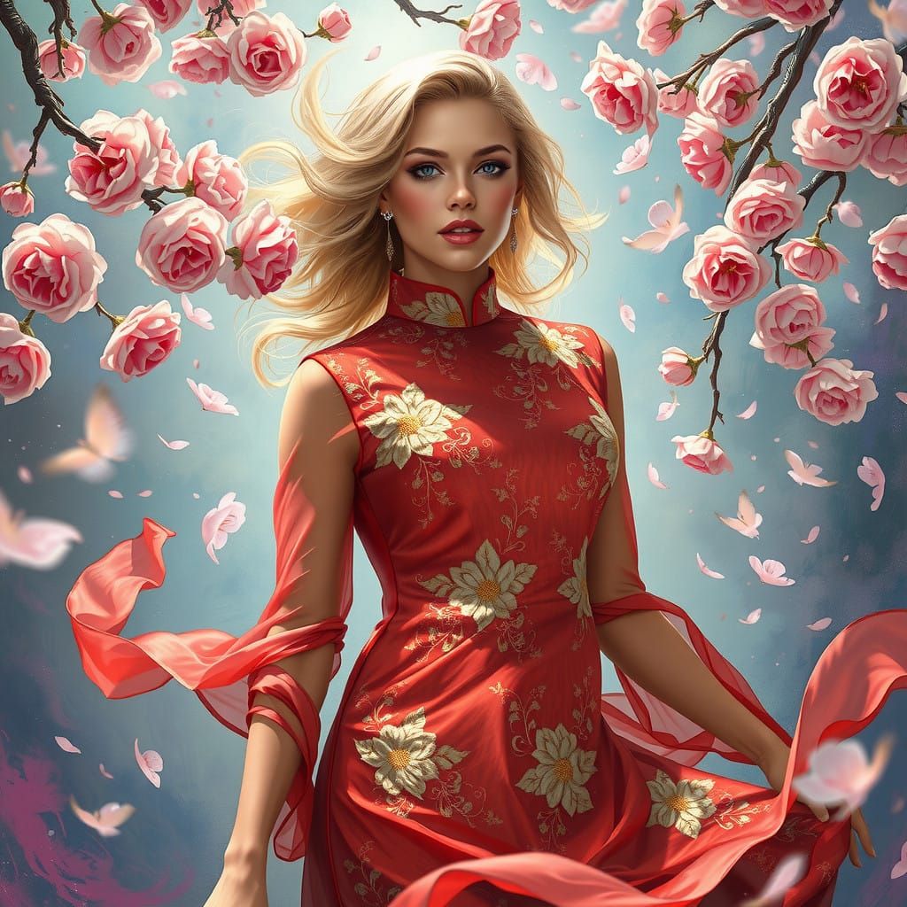 Scarlett Johansson in Vibrant Dreamlike Elysium