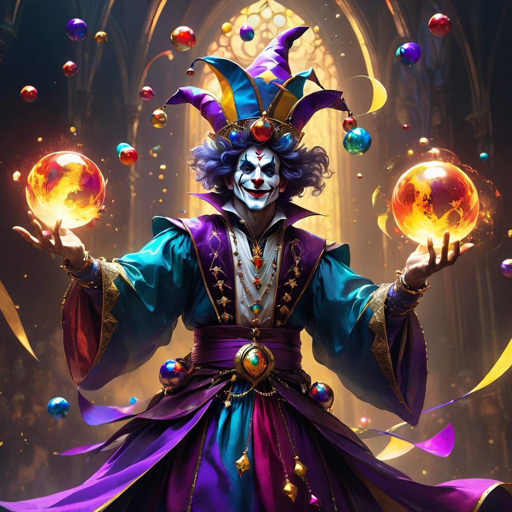 The Royal Jester in Vibrant Triadic Colors