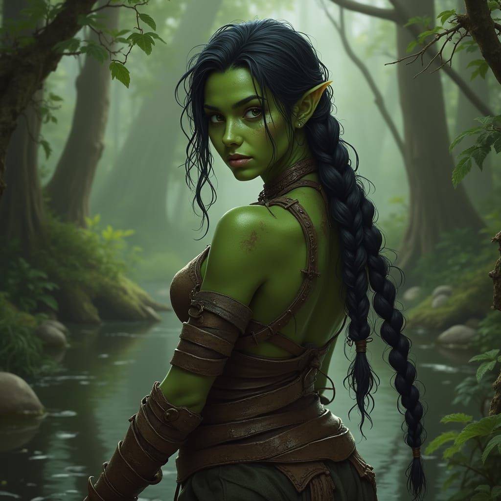 Fierce Half Orc Blacksmith in Swamp Village