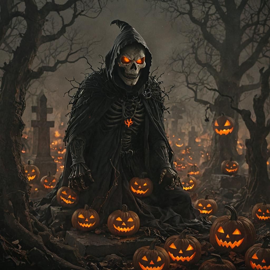 Halloween Nightmare Portrait in Gothic Horror-Fantasy Style