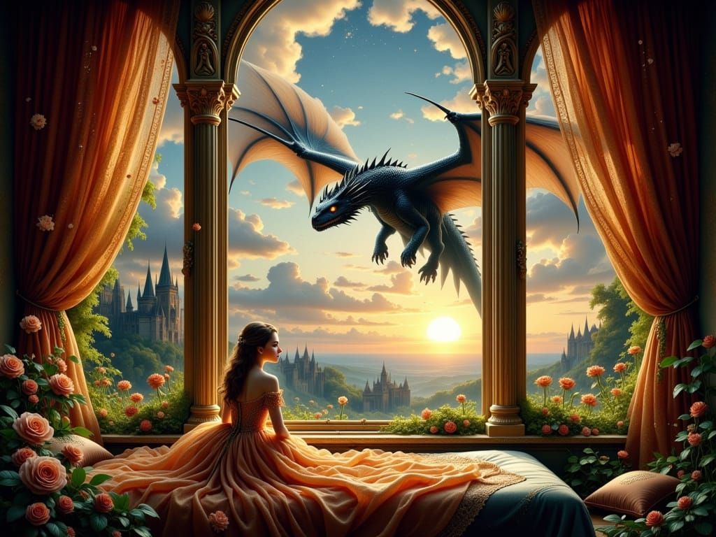 Regal Princess Surrounded by Bohemian Luxuries and a Majesti...