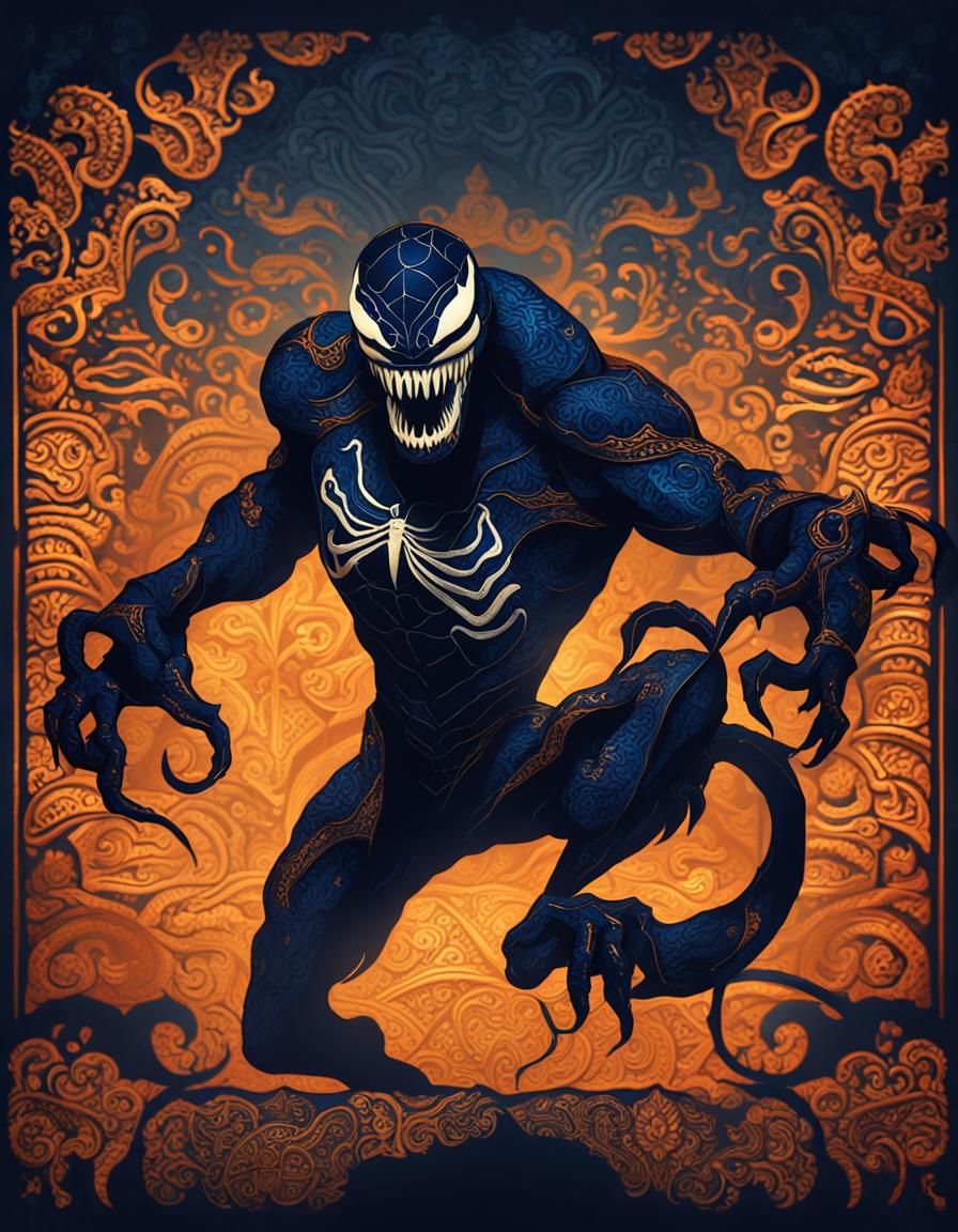 Venom as Wayang Kulit Shadow Puppet