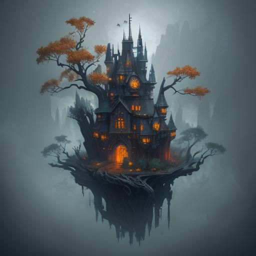 Night Owl on Branch: Detailed Matte Painting