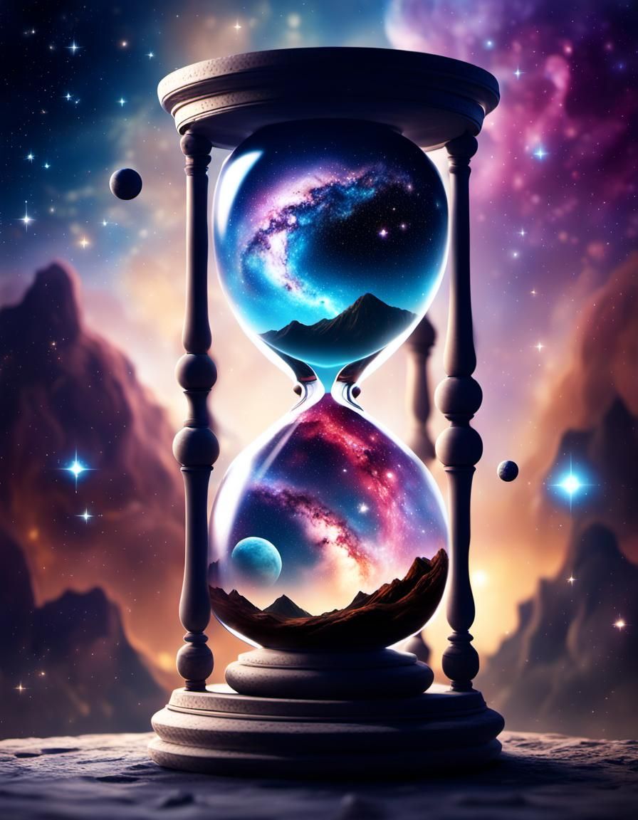 Galactic Hourglass Double Exposure in Deep Color