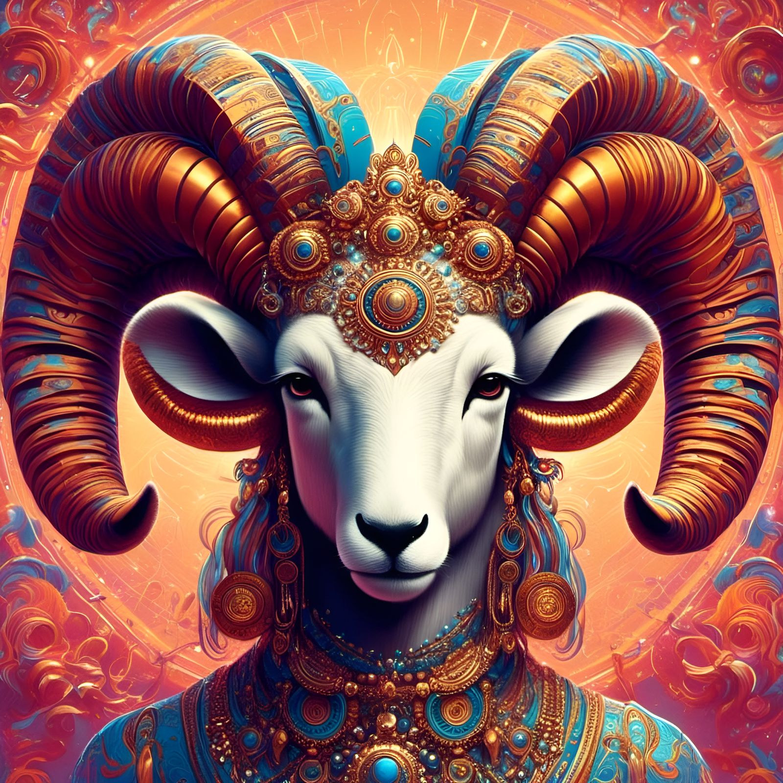 Stylized AI Zodiac Sign: Aries