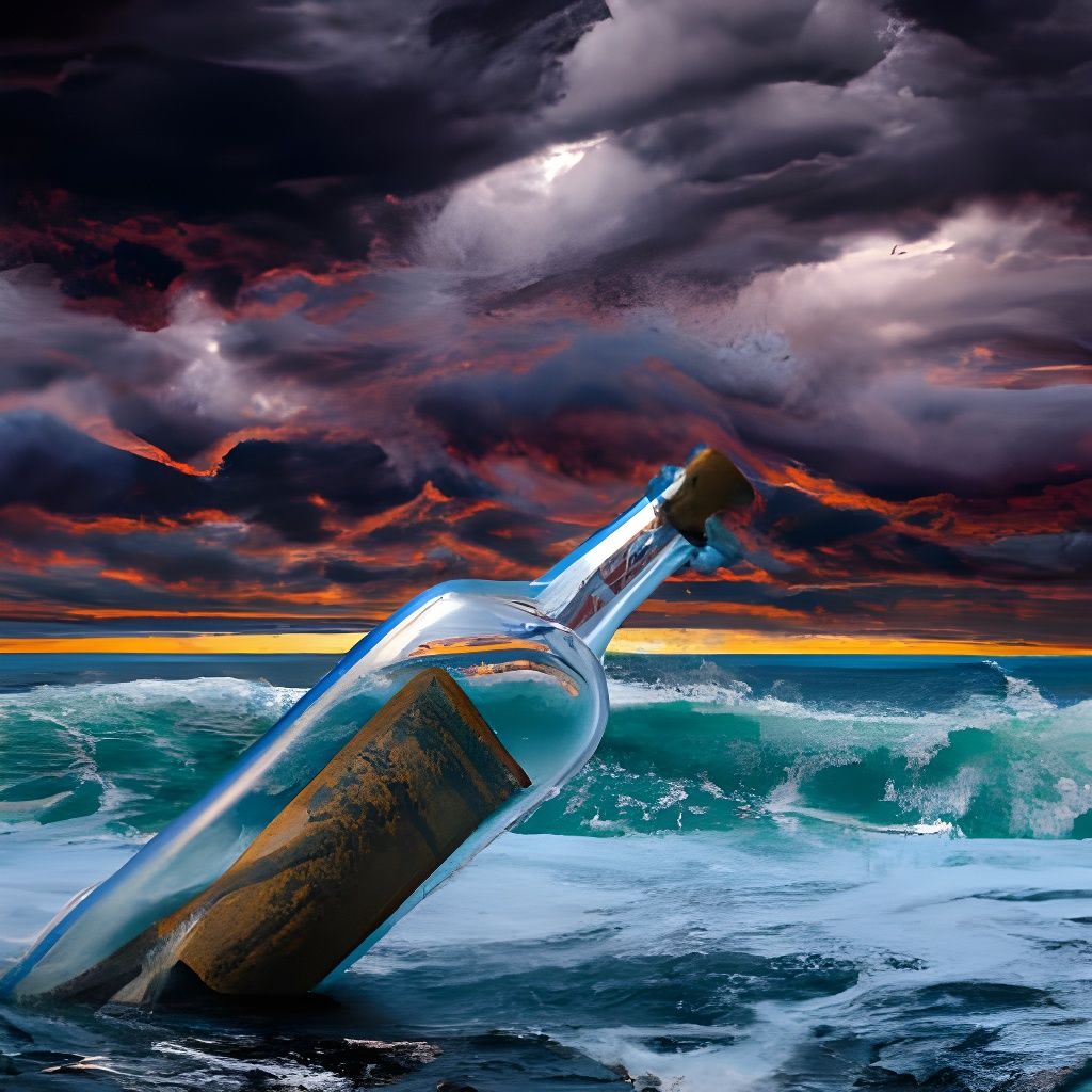 Message in a Bottle: Hyperrealistic Ocean Art