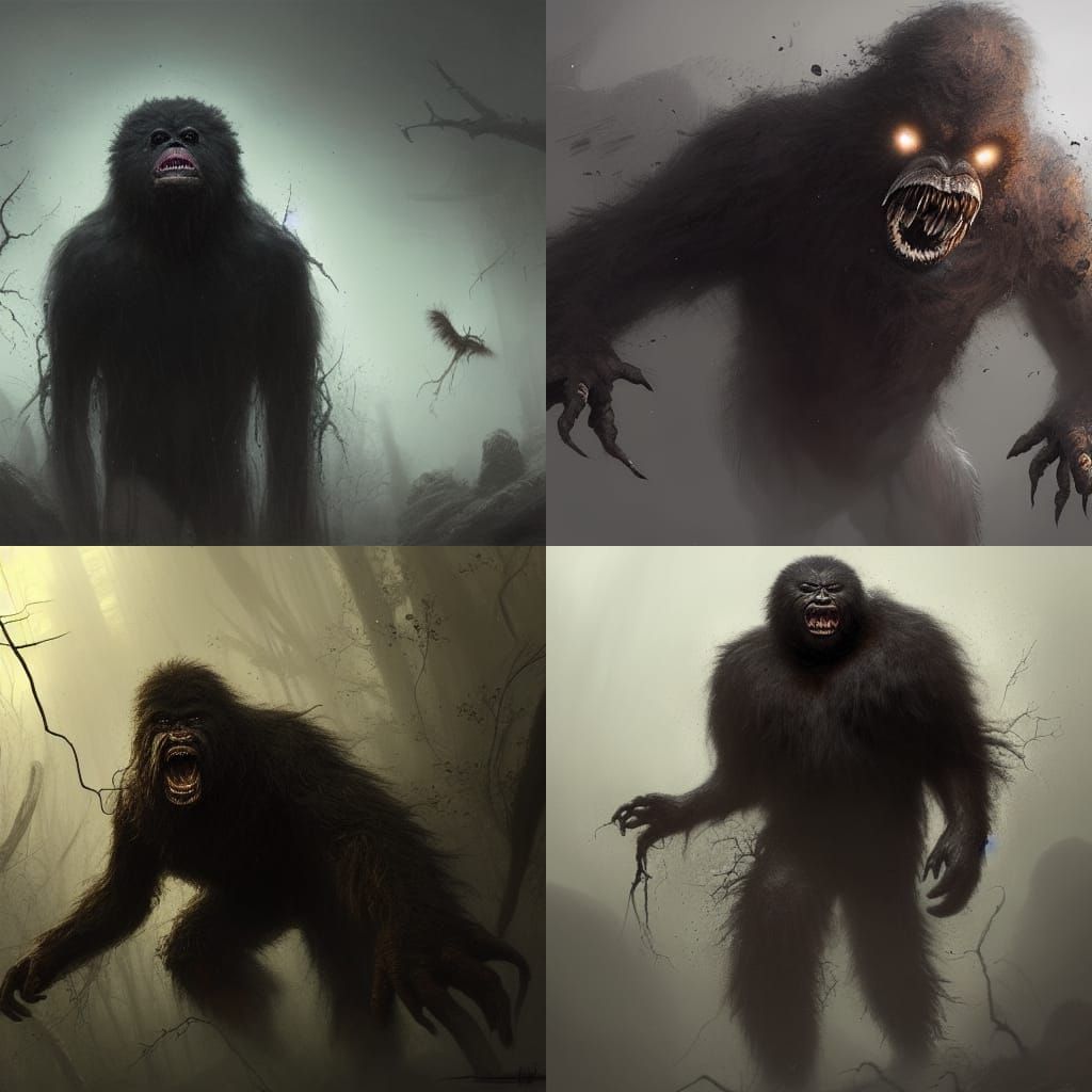 Detailed 4K Image of a Scary Bigfoot