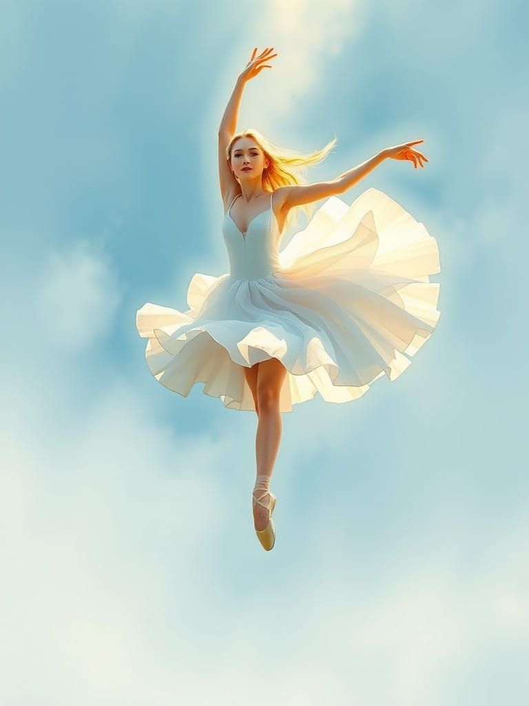 Ethereal Ballerina Rises from Misty Veil