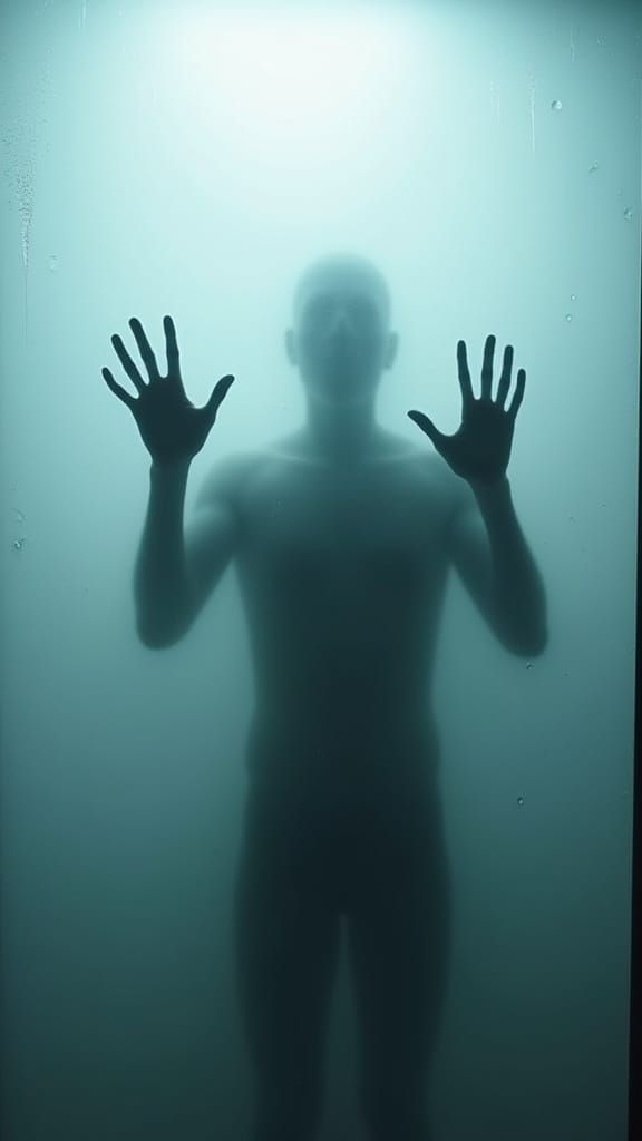 Shadow Figure Trapped in Spectral Dreamscape