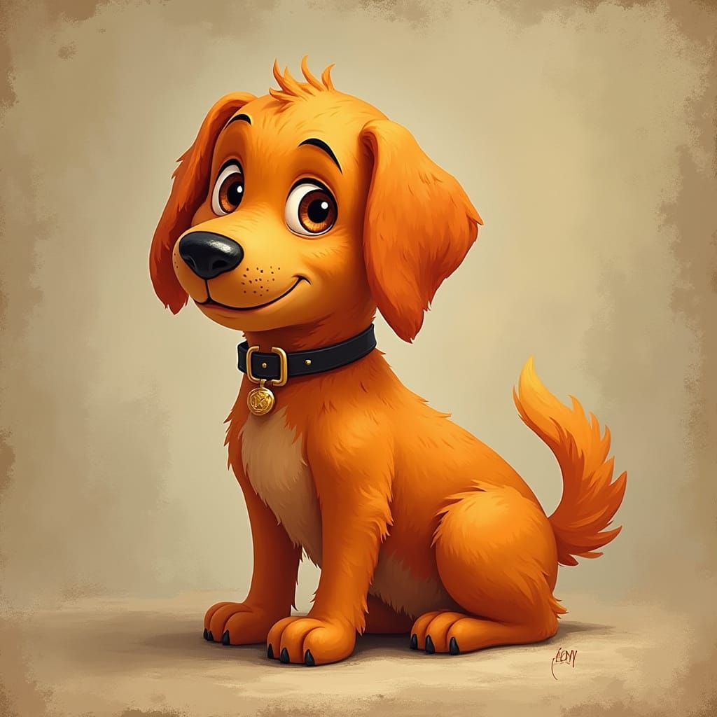 Orange Dog Portrait