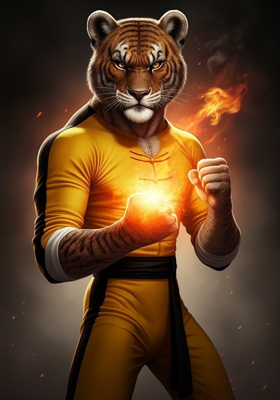 Bruce Lee's Fiery Punch: Hyper-Realistic Martial Arts