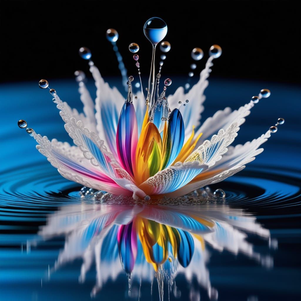 Symmetrical Water Droplet Splash with Earth Detail