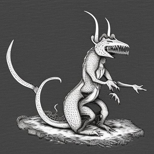 Whimsical Jabberwocky Illustration
