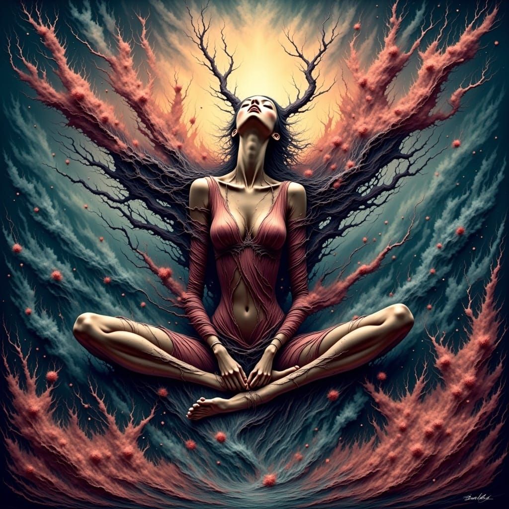 Abstract Flowing Lines in Vibrant Colors