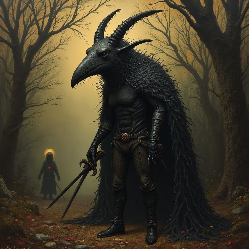 Dark Fantasy Scene in a Grotesque Style