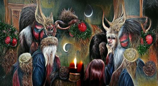 Krampus Night: A Mystical Yule Solstice Painting