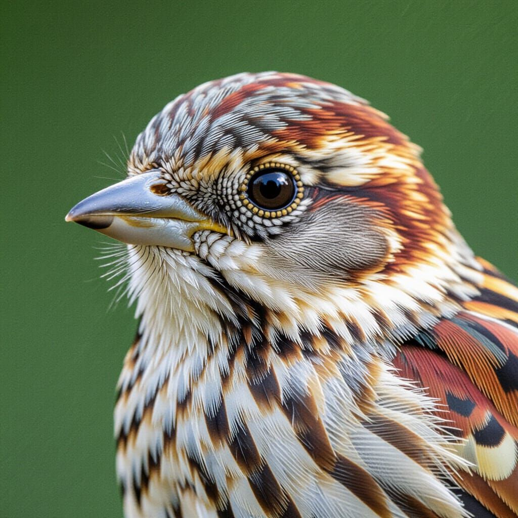 Close-Up Portrait of a Detailed Bird