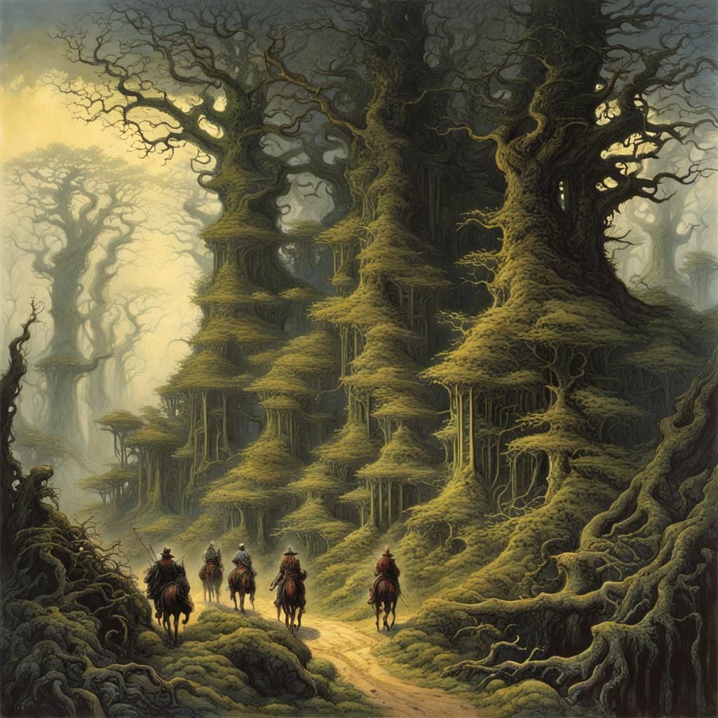 Eldritch Forest in Dark Fantasy Style