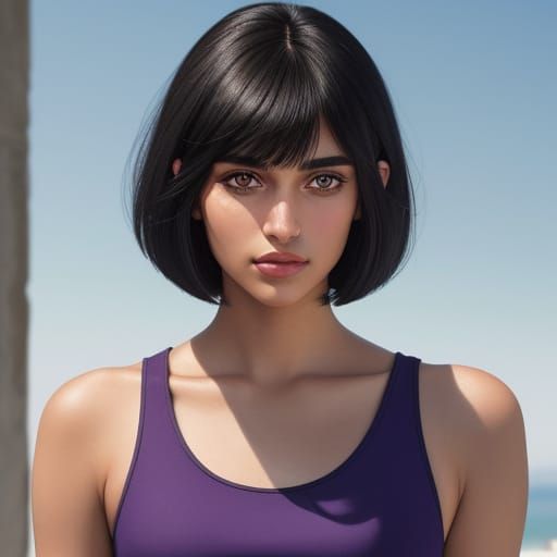 photo-realistic portrait of a teenage girl