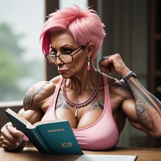 Powerful 65-Year-Old Bodybuilder Flexing Biceps