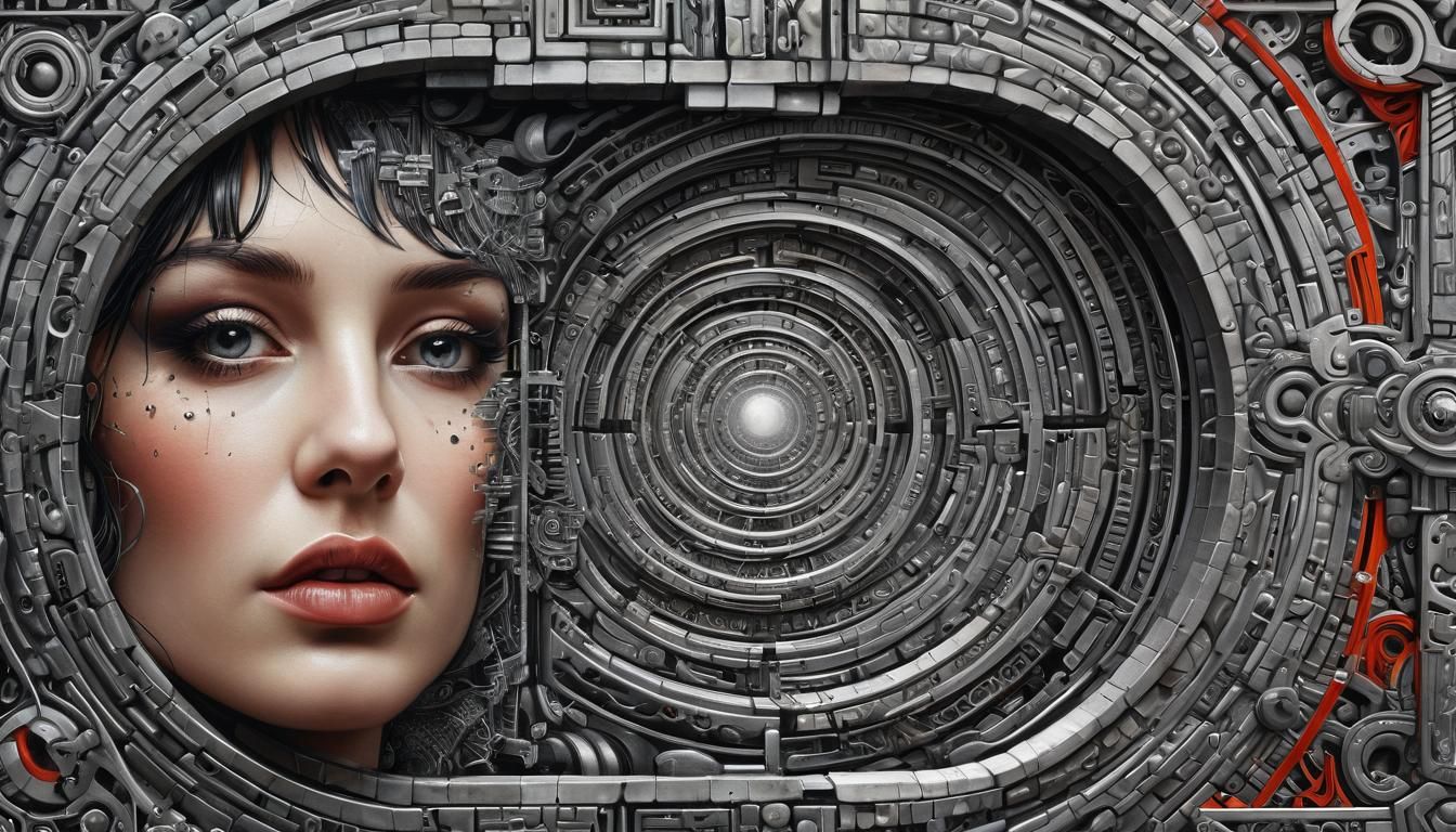 Surreal Optical Illusion in Mixed Styles