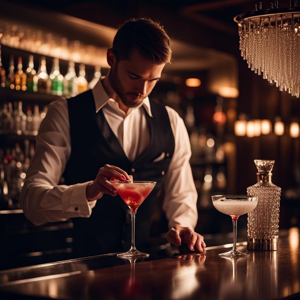 Luxurious Night Bar Scene in Hyperrealistic HDR