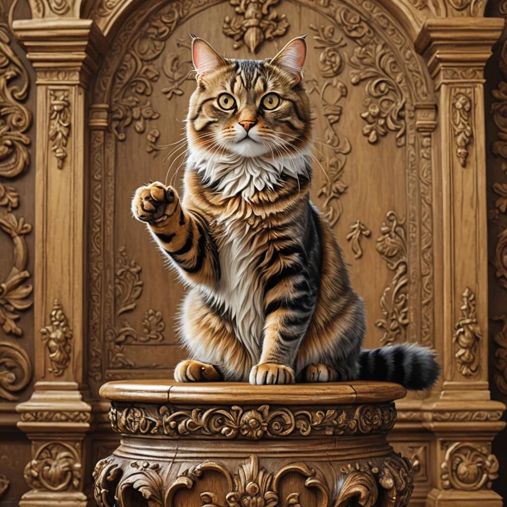 Professor Cat Lecturing Feline Students