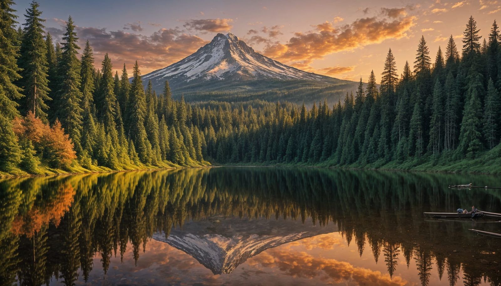 Epic Mount Hood Sunset Over Trillium Lake