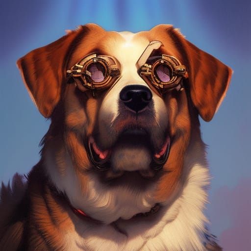 Hyperdetailed Dog Portrait with Dynamic Lighting