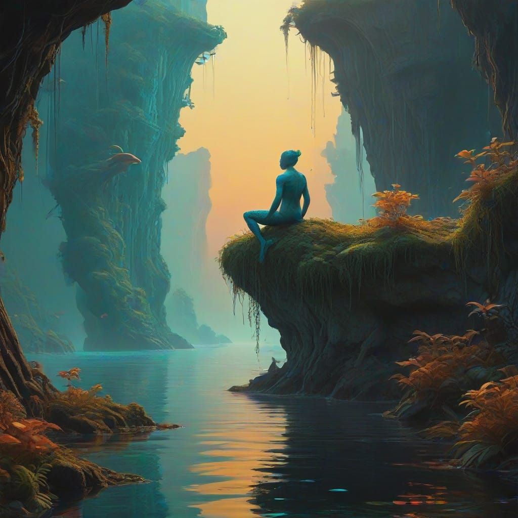 Majestic Merman in Dreamlike Underwater Realm