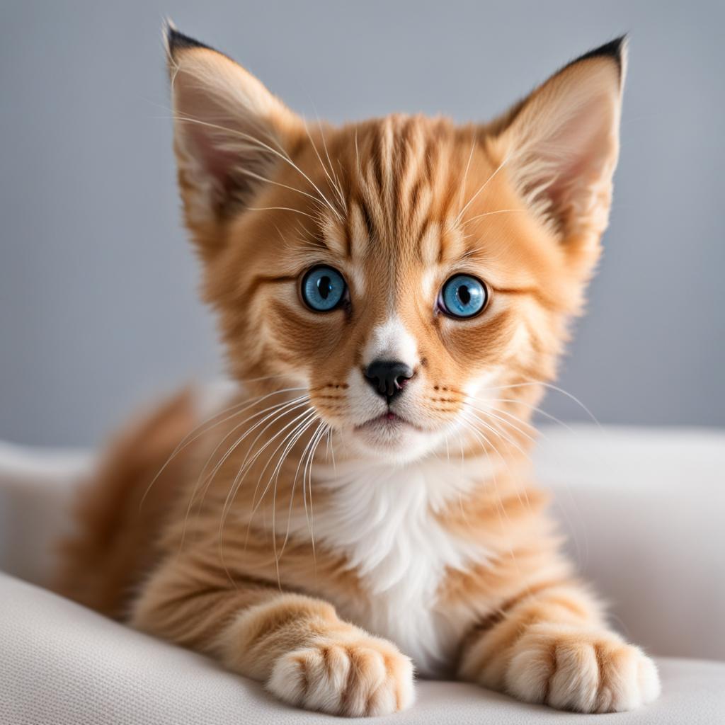 Cute Kitten-Puppy Mix Hybrid Animal