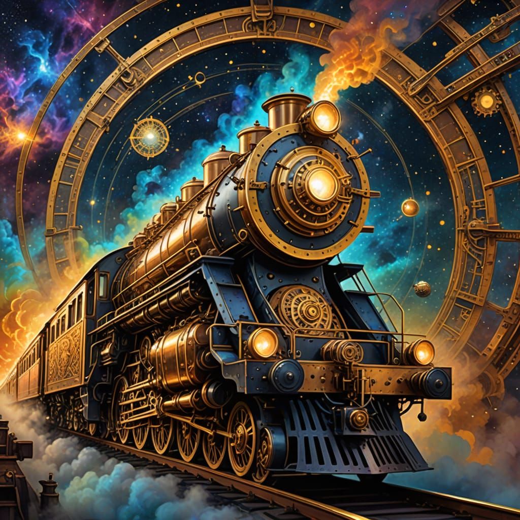Steampunk Cosmic Train in Astral Universe