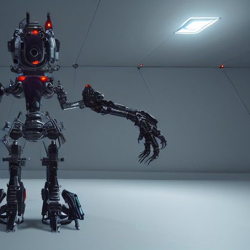 Malicious AI Confronts Robot in Unreal Engine Style