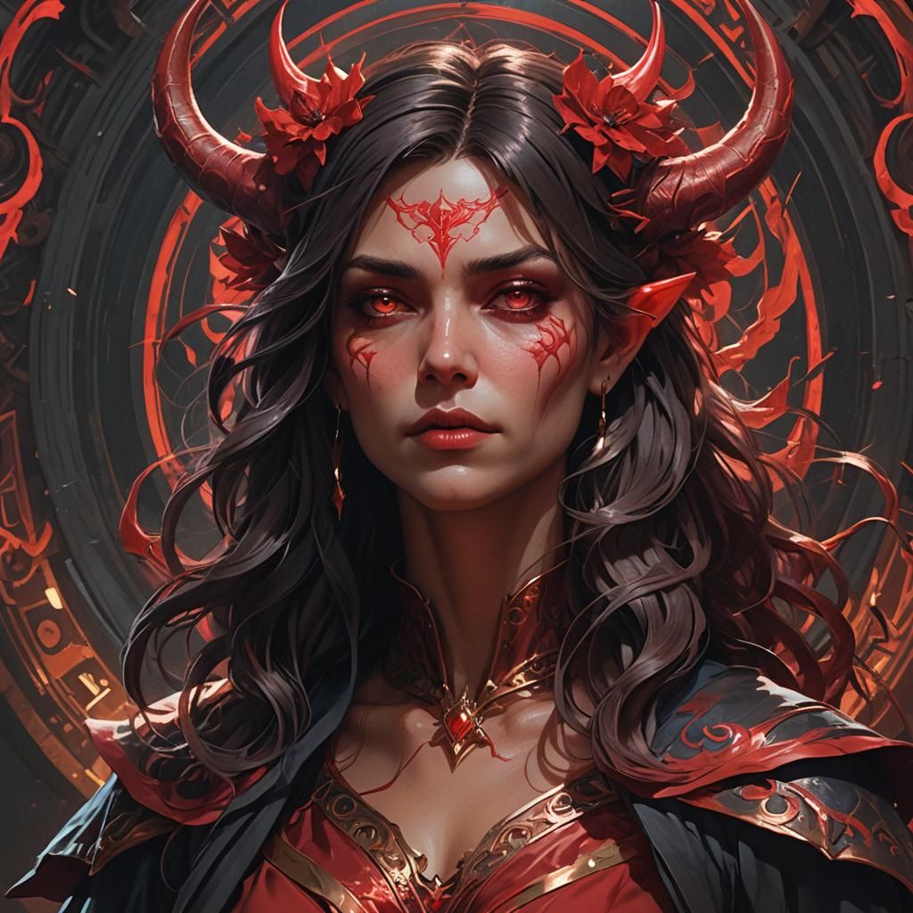 Mystical Demon in Dark Academia Style