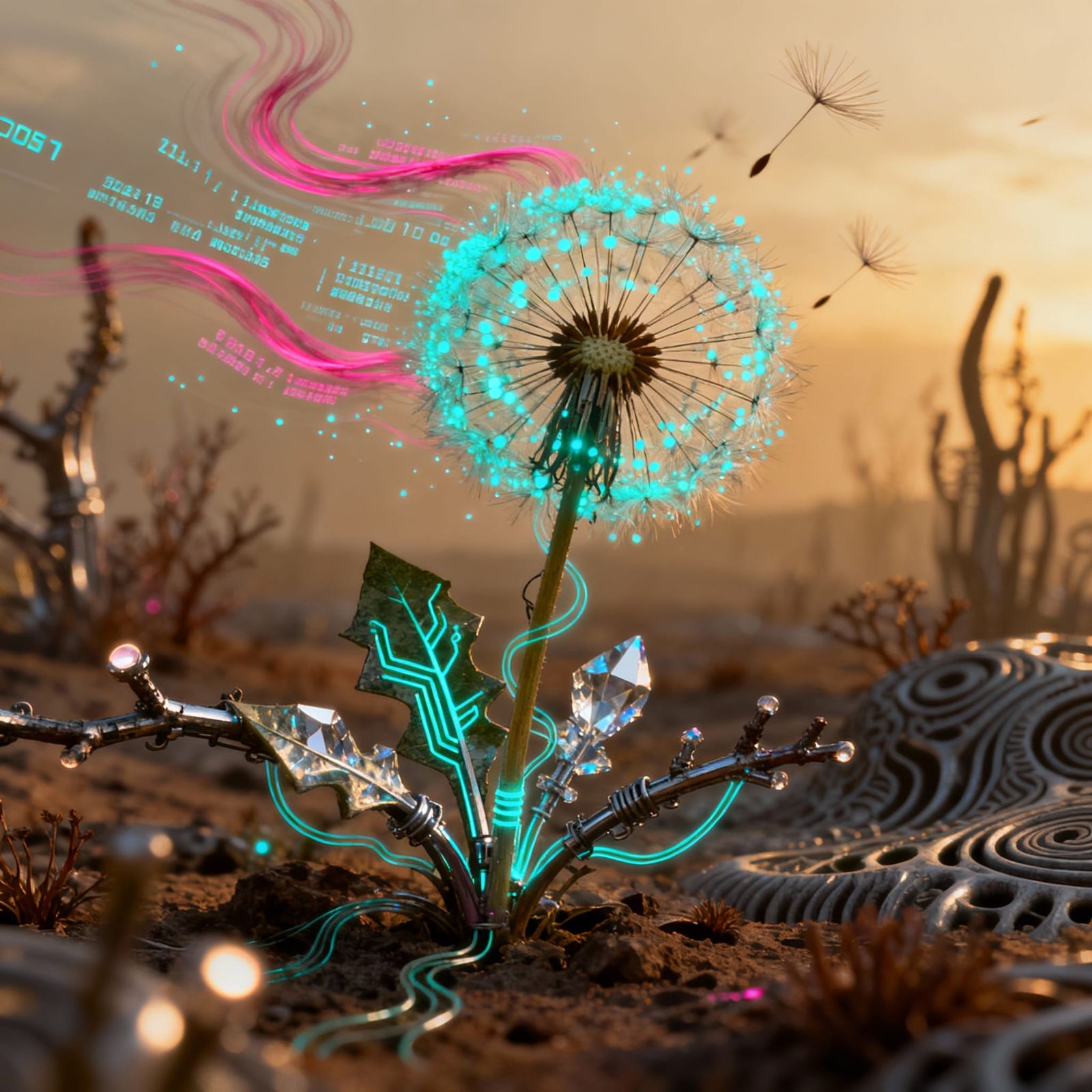 Dandelion Seeds Transform into Data and Hybrid Plants