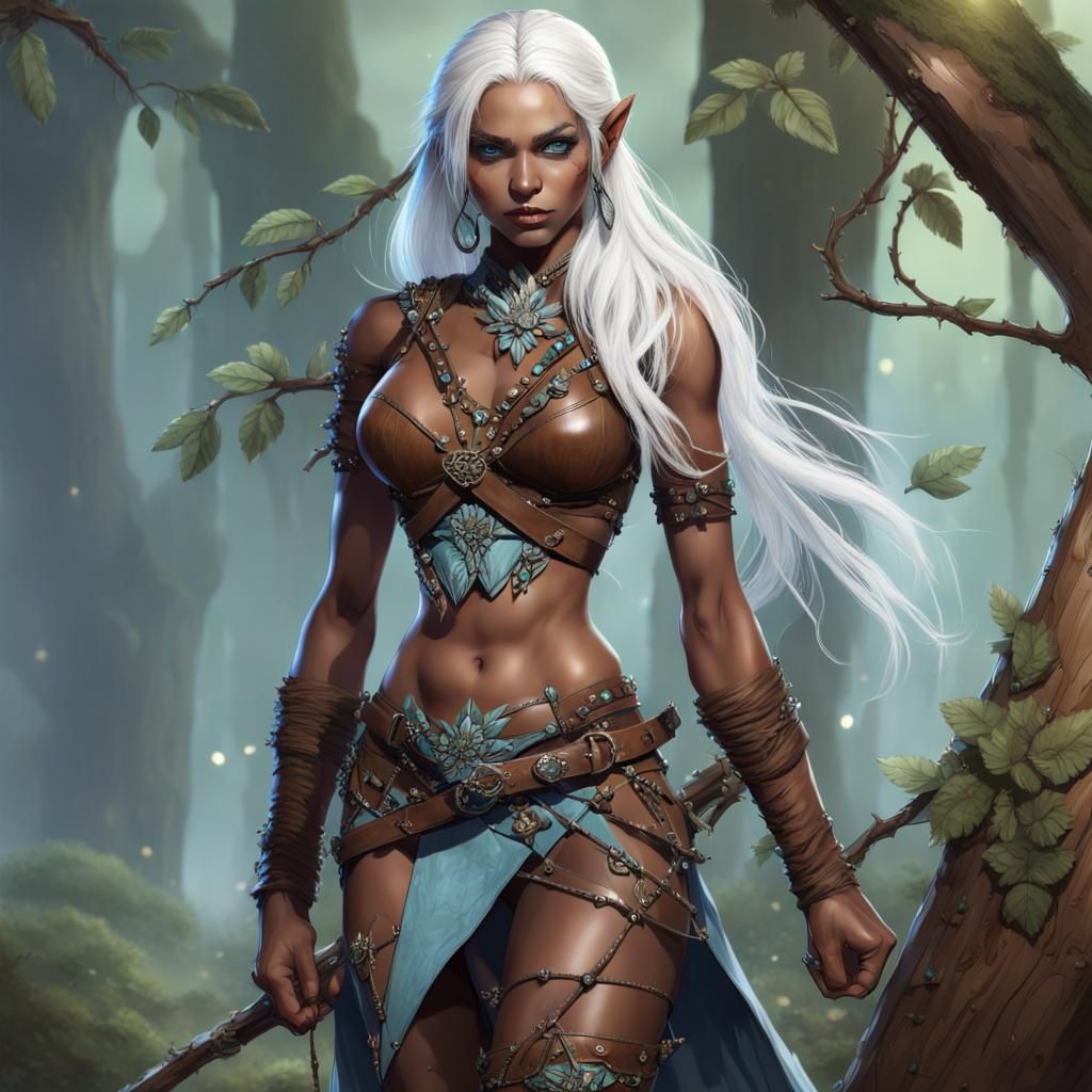 Drow Ranger with Bow and Twig Armor