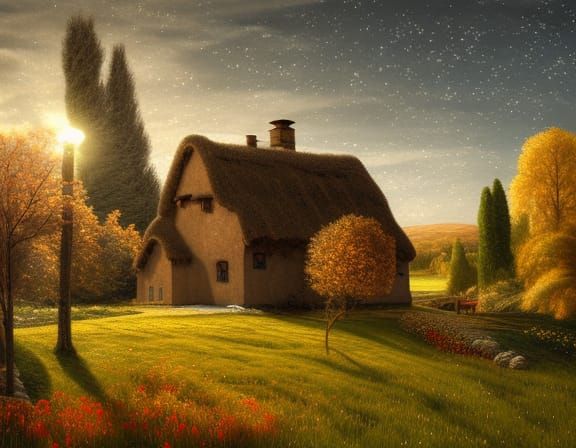 Four Seasons Cottage Landscape in Hyperdetail