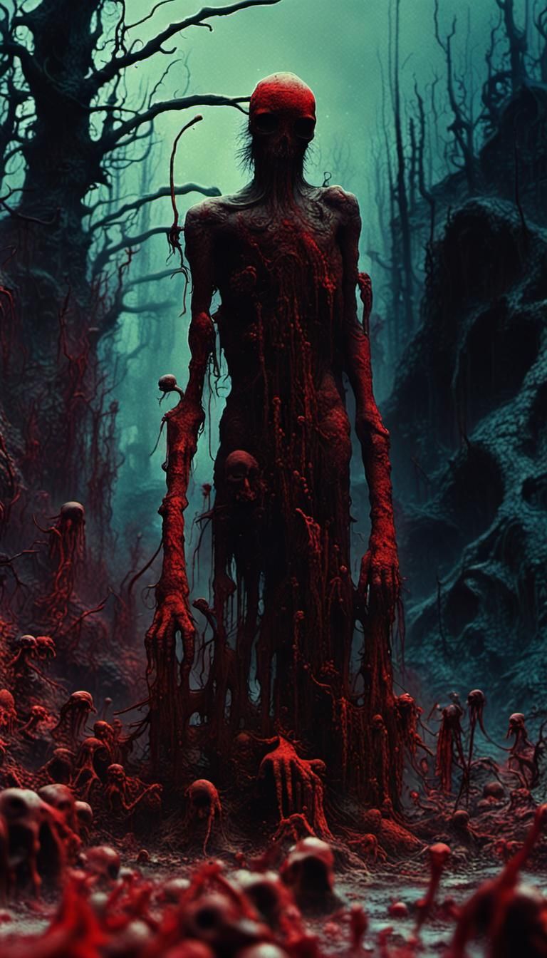 "Crimson (toxin:1.2) vulgar (plumed:1.5) contamination; (Perverse:1.3) infectious waste of the undead."
Horror, zombieco...