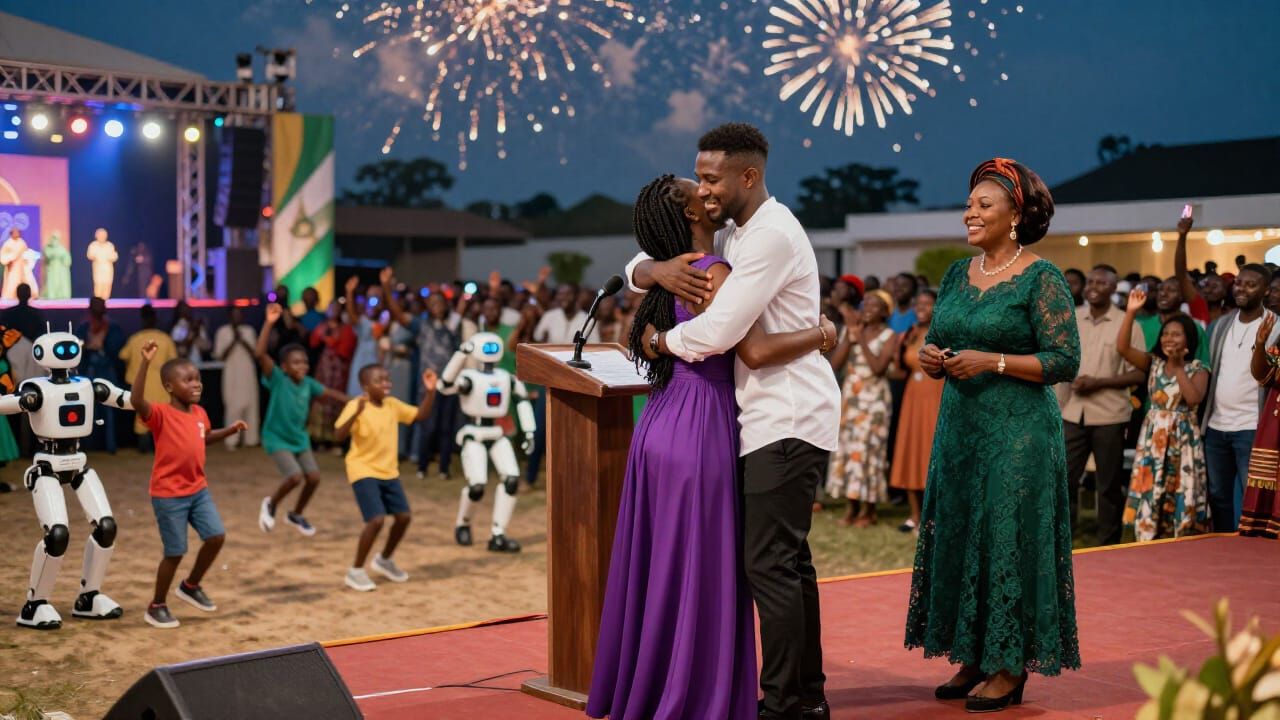 Joyful Abuja Anniversary Celebration with Fireworks