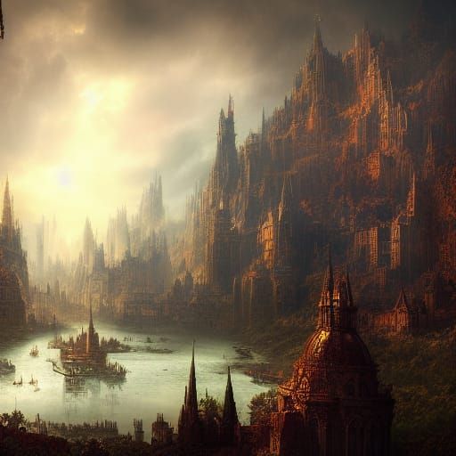 God's-Eye View: Epic Fantasy Digital Matte Painting