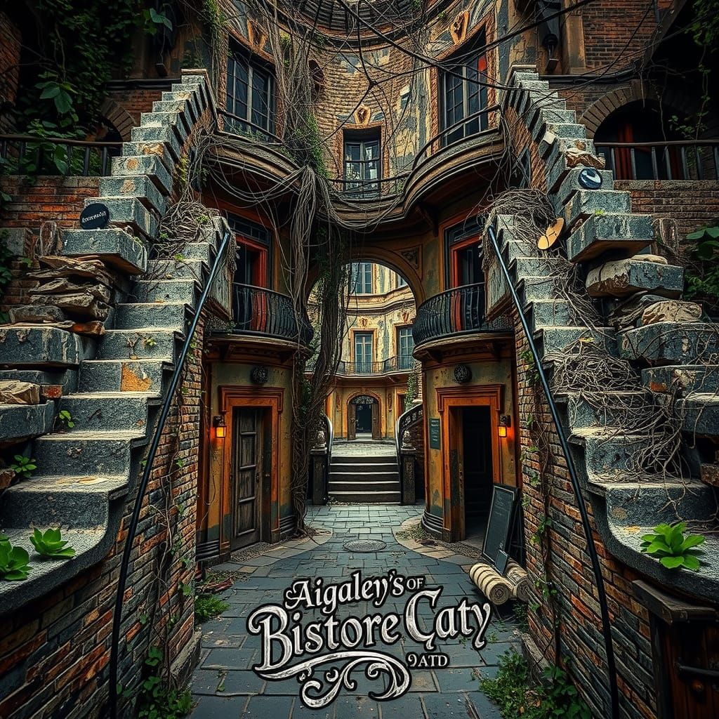 Lost City Overrun by Nature in Atmospheric Lighting