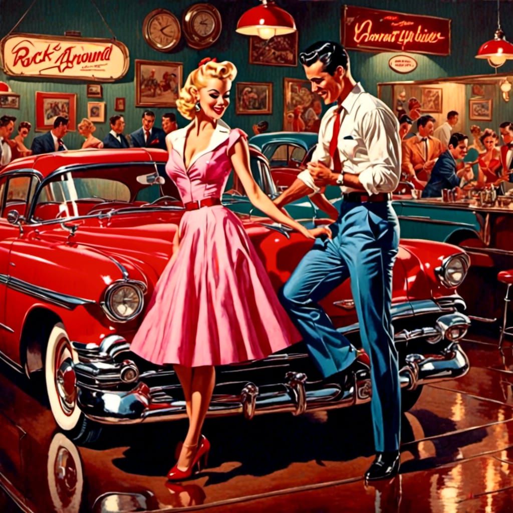 Retro Rockabilly Art: Rock Around the Clock